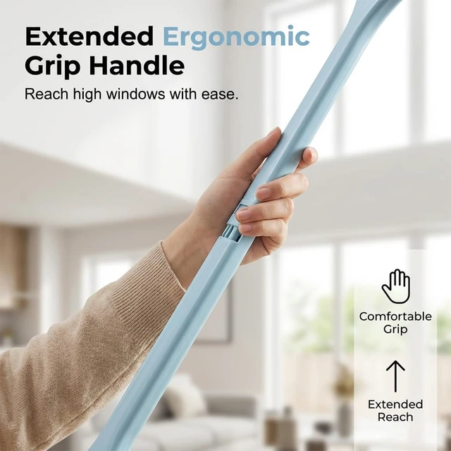 Alt view image 4 of 7 - 2 in 1 Window Screen Cleaning Brush, Mesh Window Screen Cleaner Tool with Squeegee, Multifunctional Screen Cleaner Tool for Patio Door Porch Screens