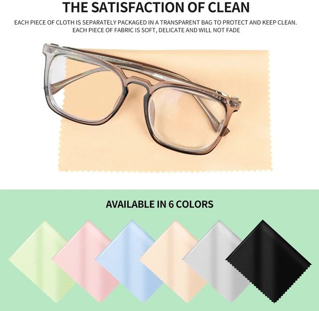 Alt view image 4 of 7 - 18 Pack Microfiber Cleaning Cloths (7" x 6") Multicolor Glasses Cleaning Cloth for Eyeglasses, Camera Lens, Cell Phones, Laptops, LCD TV Screens and More