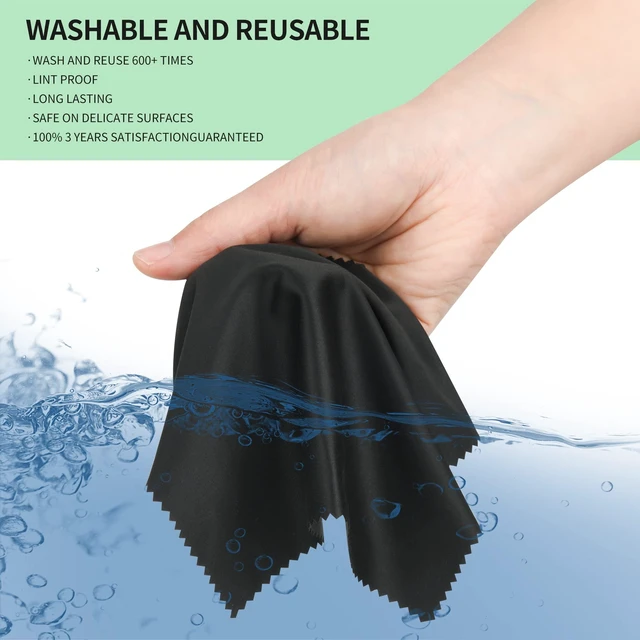 Alt view image 5 of 7 - 18 Pack Microfiber Cleaning Cloths (7" x 6") Multicolor Glasses Cleaning Cloth for Eyeglasses, Camera Lens, Cell Phones, Laptops, LCD TV Screens and More
