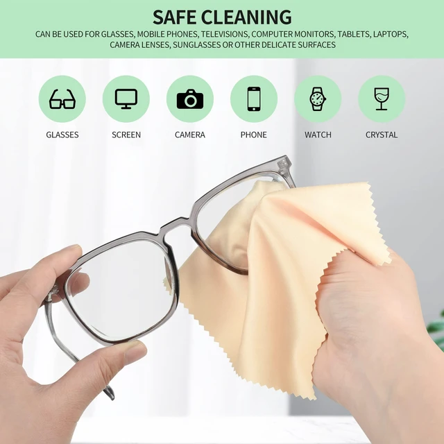 Alt view image 7 of 7 - 18 Pack Microfiber Cleaning Cloths (7" x 6") Multicolor Glasses Cleaning Cloth for Eyeglasses, Camera Lens, Cell Phones, Laptops, LCD TV Screens and More