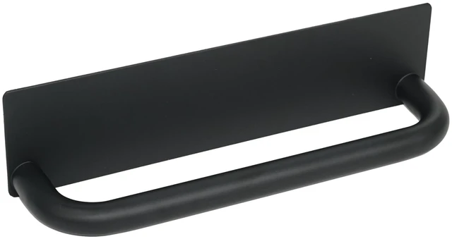Main image of Stainless Steel Adhesive Towel Holder No Drill Waterproof 9" Black