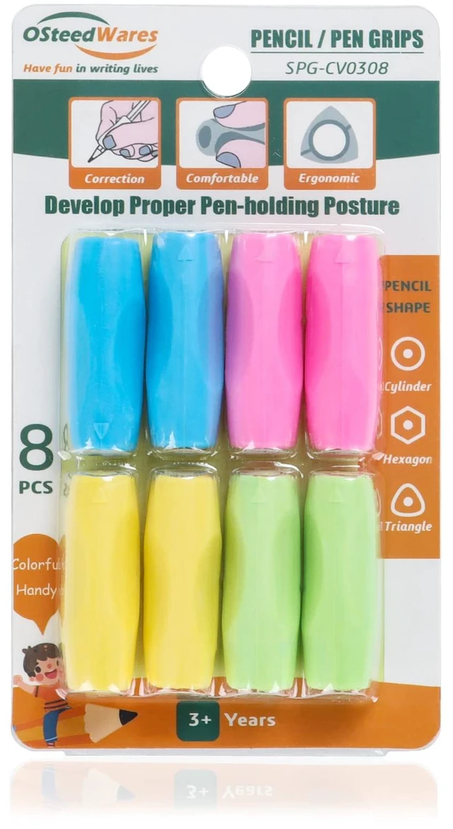 Main image of Ergonomic Pencil Grips for Adult, Pen Grip for Adult Arthritis 8 Pcs