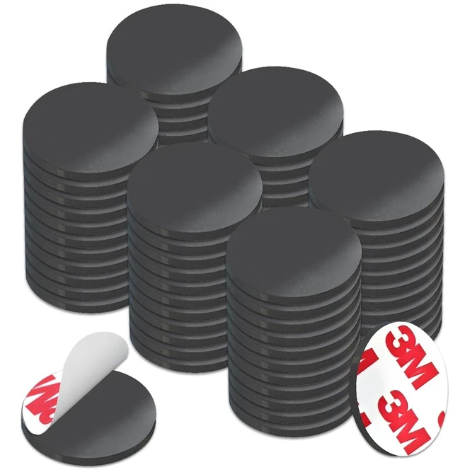 Main image of Small Magnets with Adhesive Backing for Crafts,Self Sticky Magnetic Sticker,Round Adhesive Dot Magnets for Classroom (36Pcs Circle 3/4 X 0.08 Rubber Magnets)