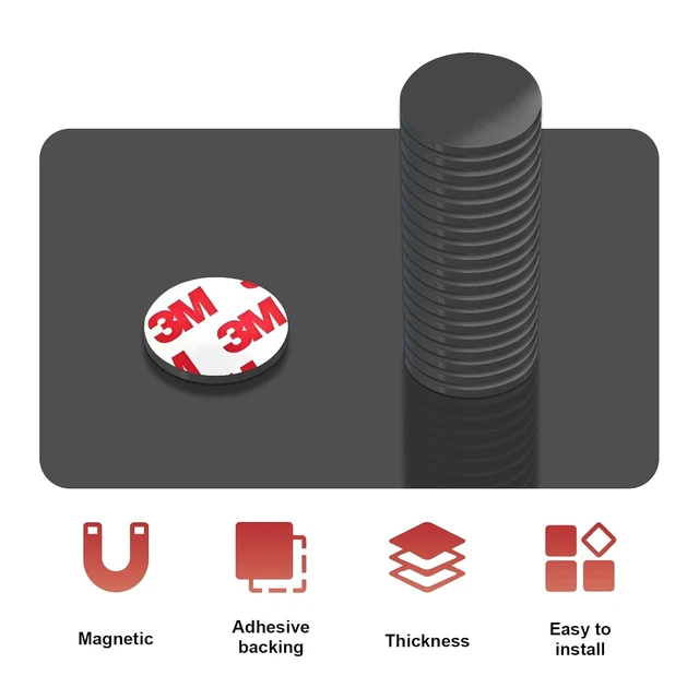 Alt view image 4 of 6 - Small Magnets with Adhesive Backing for Crafts,Self Sticky Magnetic Sticker,Round Adhesive Dot Magnets for Classroom (36Pcs Circle 3/4 X 0.08 Rubber Magnets)