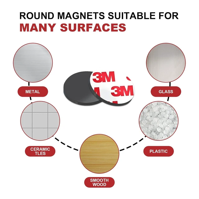 Alt view image 2 of 6 - Small Magnets with Adhesive Backing for Crafts,Self Sticky Magnetic Sticker,Round Adhesive Dot Magnets for Classroom (36Pcs Circle 3/4 X 0.08 Rubber Magnets)