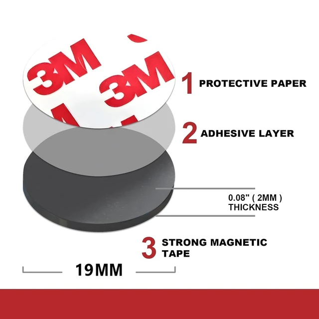 Alt view image 5 of 6 - Small Magnets with Adhesive Backing for Crafts,Self Sticky Magnetic Sticker,Round Adhesive Dot Magnets for Classroom (36Pcs Circle 3/4 X 0.08 Rubber Magnets)