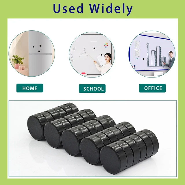 Alt view image 3 of 7 - 10 Pack Heavy Duty Round Fridge Magnets, Small Cute for Whiteboard