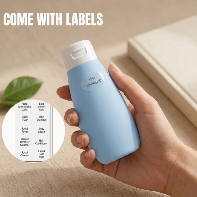 Alt view image 7 of 7 - DEWSENSI Travel Bottles for Toiletries 6 Pack, Leakproof 2 oz TSA Approved Travel Size Containers, BPA Free Plastic Shampoo and Conditioner Bottles, Camping Travel Essentials