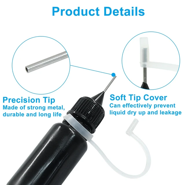 Alt view image 5 of 5 - Zorfeter 10ml Black Precision Tip Applicator Bottles, 10 Pcs