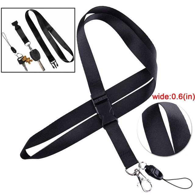 Alt view image 7 of 7 - 1Pack Black Neck Lanyard,Detachable Buckle with Horizontal ID Badge Holder