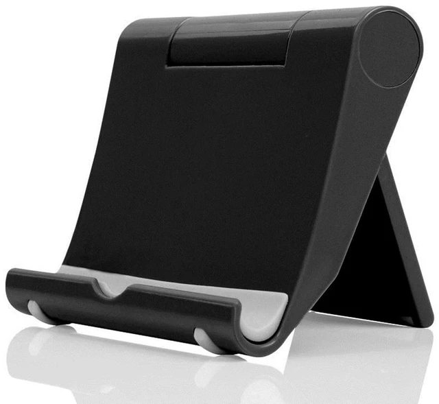 Main image of Cell Phone Stand for Desk Foldable Cell Phone Holder Desk Tablet Holder Mobile Phone Dock, Multi-Angle Universal Adjustable Tablet Dock (Black)