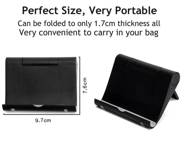 Alt view image 7 of 7 - Cell Phone Stand for Desk Foldable Cell Phone Holder Desk Tablet Holder Mobile Phone Dock, Multi-Angle Universal Adjustable Tablet Dock (Black)