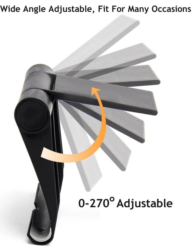Alt view image 2 of 7 - Cell Phone Stand for Desk Foldable Cell Phone Holder Desk Tablet Holder Mobile Phone Dock, Multi-Angle Universal Adjustable Tablet Dock (Black)