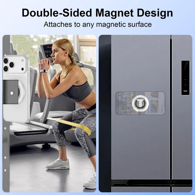 Alt view image 4 of 7 - Magnetic Phone Ring Grip Holder for Samsung Galaxy S26 Ultra S26 S25 S24 S23 S22 Dual-Sided Adjustable Magsafe Ring Holder Kickstand Finger Loop for iPhone 17 Pro Max/17/16/15/14/13/12, Android,iPad