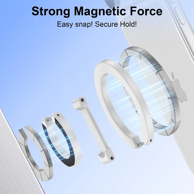 Alt view image 7 of 7 - Magnetic Phone Ring Grip Holder for Samsung Galaxy S26 Ultra S26 S25 S24 S23 S22 Dual-Sided Adjustable Magsafe Ring Holder Kickstand Finger Loop for iPhone 17 Pro Max/17/16/15/14/13/12, Android,iPad