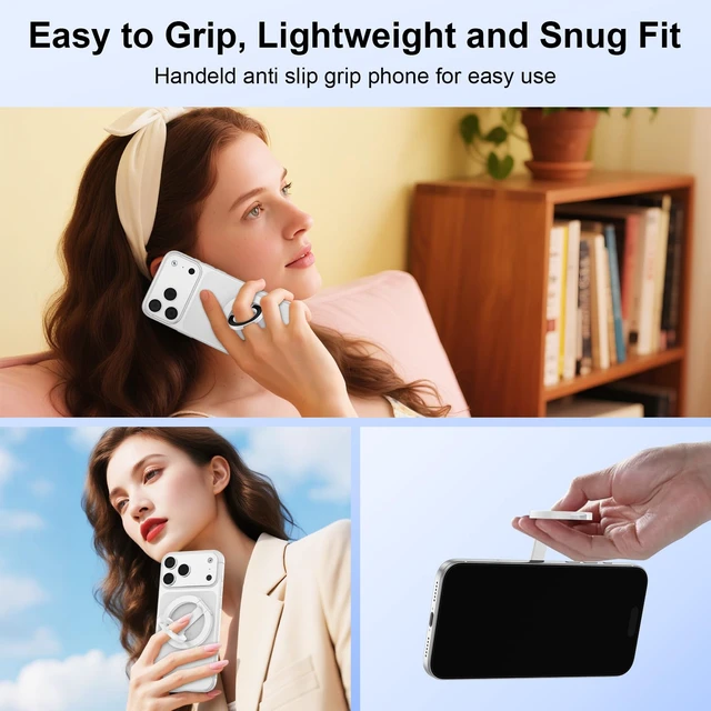 Alt view image 6 of 7 - Magnetic Phone Ring Grip Holder for Samsung Galaxy S26 Ultra S26 S25 S24 S23 S22 Dual-Sided Adjustable Magsafe Ring Holder Kickstand Finger Loop for iPhone 17 Pro Max/17/16/15/14/13/12, Android,iPad