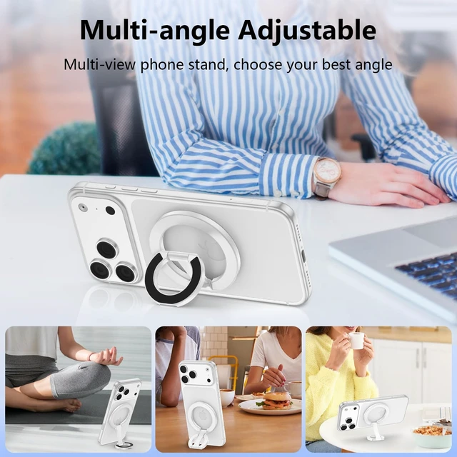 Alt view image 3 of 7 - Magnetic Phone Ring Grip Holder for Samsung Galaxy S26 Ultra S26 S25 S24 S23 S22 Dual-Sided Adjustable Magsafe Ring Holder Kickstand Finger Loop for iPhone 17 Pro Max/17/16/15/14/13/12, Android,iPad