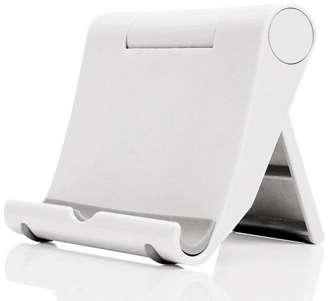 Main image of Cell Phone Stand, Desktop Holder for Smartphones, Phones & Tablets (White)