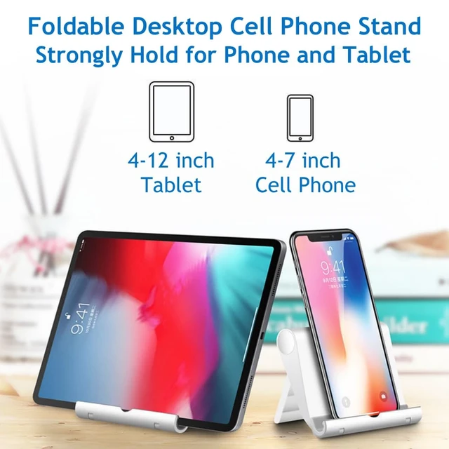 Alt view image 6 of 7 - Cell Phone Stand, Desktop Holder for Smartphones, Phones & Tablets (White)