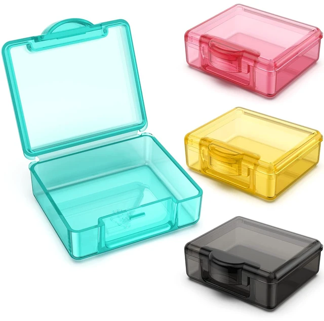 Main image of TecQach Small Pill Box 4 pcs,Cute Travel Pill Organizer Case Mini Tiny Clear Plastic Storage Containers Portable for Pocket Purse