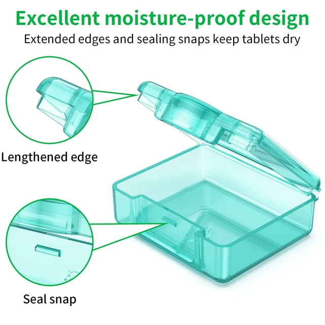 Alt view image 3 of 6 - TecQach Small Pill Box 4 pcs,Cute Travel Pill Organizer Case Mini Tiny Clear Plastic Storage Containers Portable for Pocket Purse