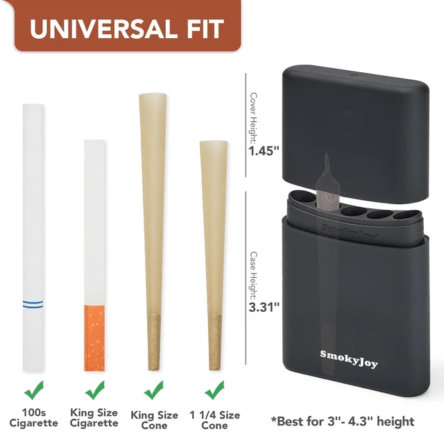 Alt view image 5 of 6 - Smell Proof Cigarette Case, 5-Slot Cone Holder, Pre Roll Container