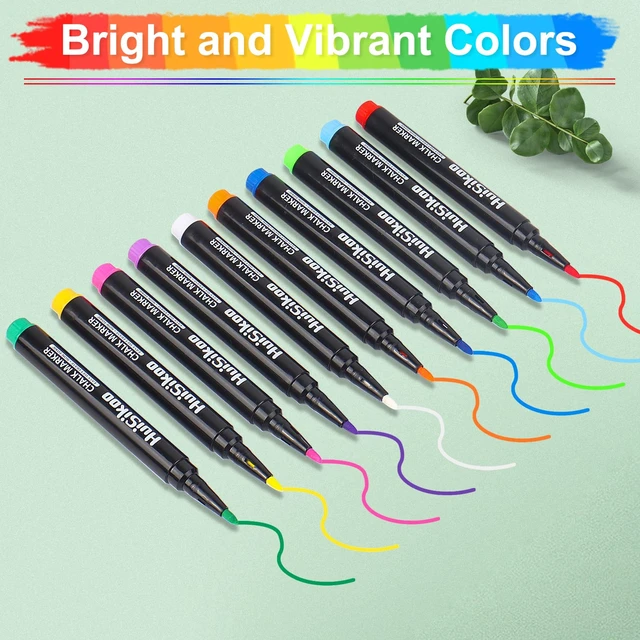 Alt view image 5 of 6 - Liquid Chalk Markers for Acrylic Calendar Planning Board - Fine Tip Wet Erase Markers for Dry Erase Board, Whiteboard, Glass, Mirror - 1mm Fine Point, Easy to Erase, Quick Drying (10 Color)