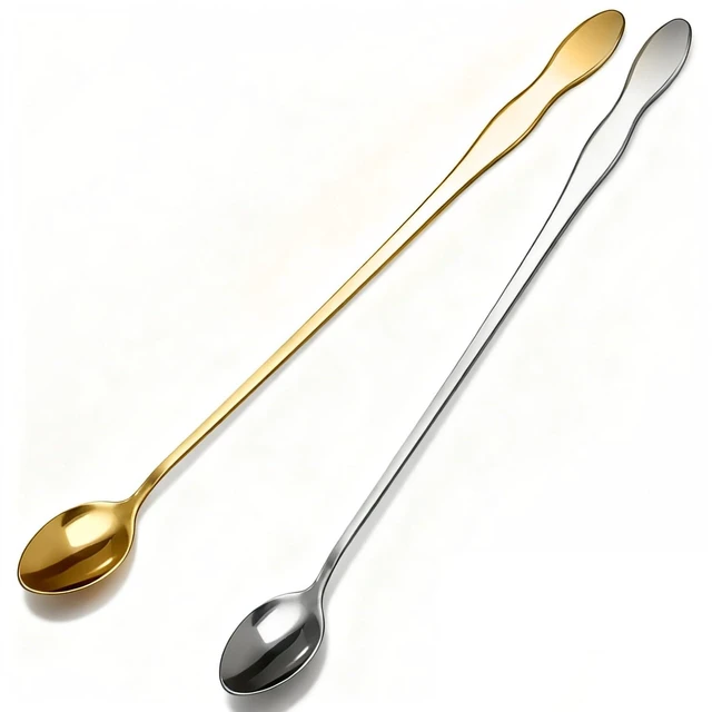 Main image of 2 PCS Long Coffee Spoons,7.8 Inch Coffee Stirrers,Ice Tea Spoons,Stainless Steel Iced Tea Spoon for Coffee Bar Accessories Tea Mixing Cocktail Stirring Coffee Milkshake Cold Drink (7.8 inch)
