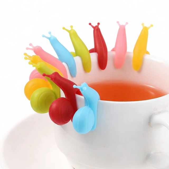 Main image of Ymapinc Snail Tea Bag Holders (10-Pack) for Mugs