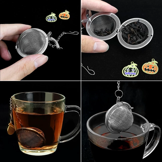 Alt view image 3 of 7 - Halloween 2PC Tea Infuser, 2.1 inch Tea Ball with Pumpkin Ornaments