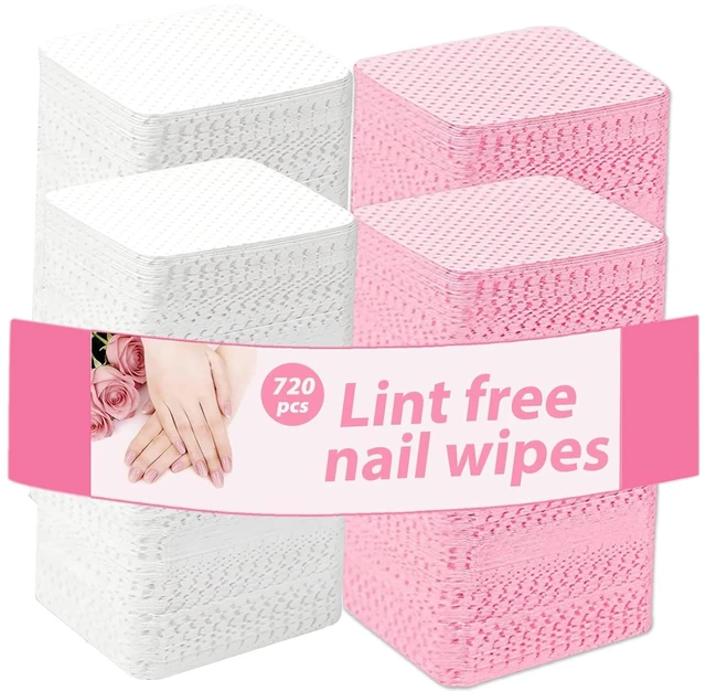 Main image of 720Pcs Lint Free Nail Wipes, Polish Remover, No lint Absorbent Soft