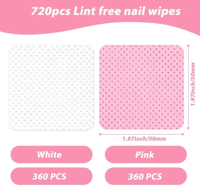 Alt view image 2 of 7 - 720Pcs Lint Free Nail Wipes, Polish Remover, No lint Absorbent Soft