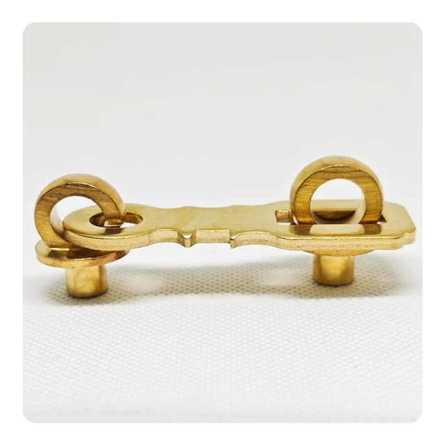 Alt view image 4 of 7 - 2.55 Antique Solid Brass Padlock Hasp Door Clasp, Vintage Heavy Duty Gate Latch Lock, Polished Brass Hasp Set for Sheds and Outdoor Use