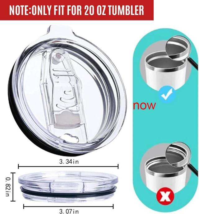 Alt view image 3 of 6 - 4 Pack 20 oz Tumbler Lid, Replacement Lids Compatible for YETI 20 oz Tumbler,Travel Mug,Spill Proof Splash Resistant Silicone Sliding Covers,Straw Friendly, BPA Free