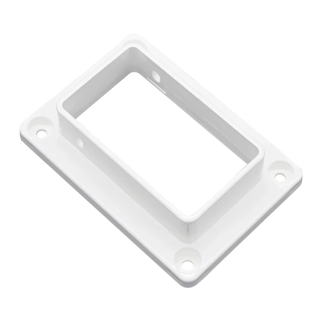 Alt view image 2 of 7 - 2 x 3.5 White Vinyl Fence Brackets, Slotted Handrail Bracket Kit with Screws for Decking Railing, Mount to Wall or Other Vertical Flat Surface, Pack of 2