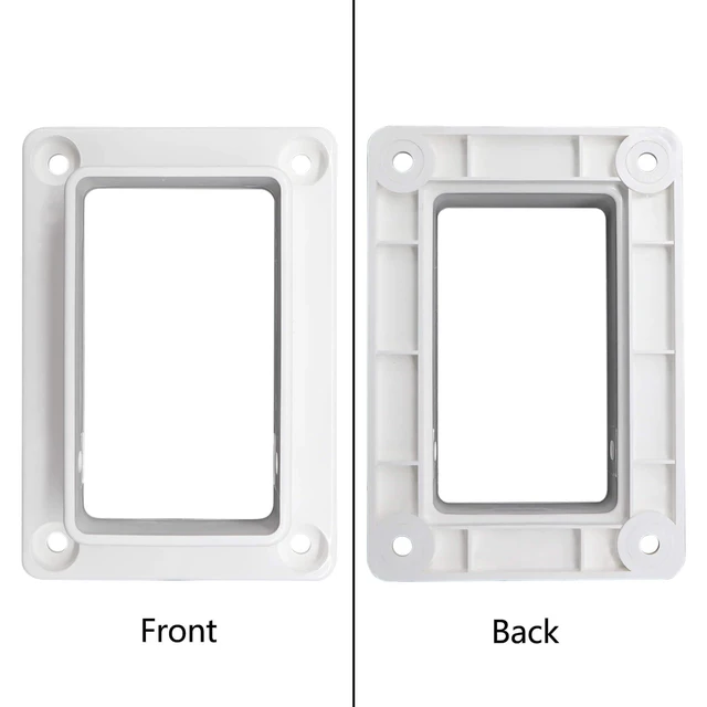 Alt view image 3 of 7 - 2 x 3.5 White Vinyl Fence Brackets, Slotted Handrail Bracket Kit with Screws for Decking Railing, Mount to Wall or Other Vertical Flat Surface, Pack of 2