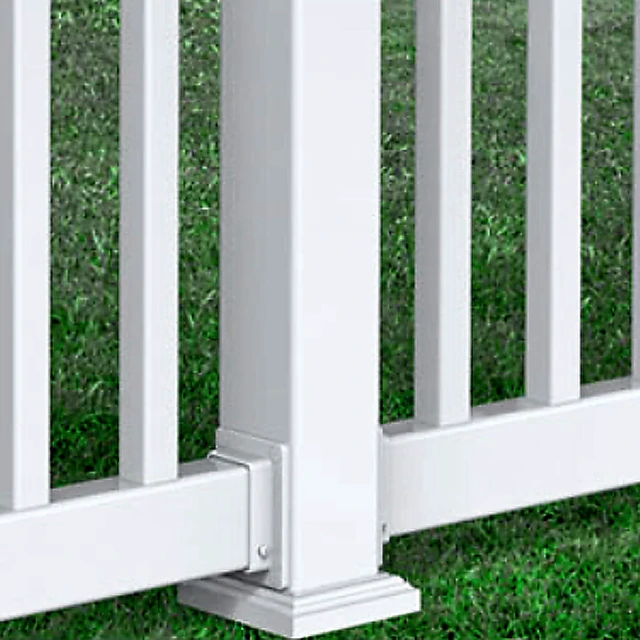 Alt view image 6 of 7 - 2 x 3.5 White Vinyl Fence Brackets, Slotted Handrail Bracket Kit with Screws for Decking Railing, Mount to Wall or Other Vertical Flat Surface, Pack of 2