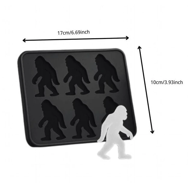 Alt view image 2 of 7 - Bigfoot Ice Cube Mold 6-Cavity Silicone Monster Ice Tray for Whiskey & Cocktails, Funny Reusable Ice Molds for Parties, Easy Release Novelty Ice Luge Cube Maker