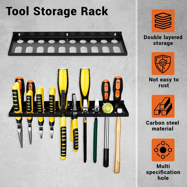 Alt view image 6 of 7 - Screwdriver Organizer, Pliers Holder, Wall Mount Tool Storage Rack Organizer for Workshop, Shed, Garage, Home, Stores up to 10 Pliers or Small Tools(1 pack)