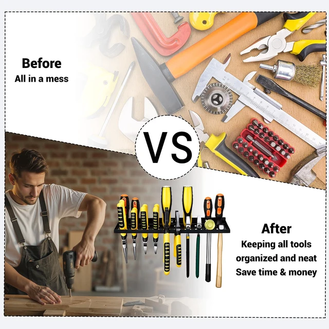 Alt view image 7 of 7 - Screwdriver Organizer, Pliers Holder, Wall Mount Tool Storage Rack Organizer for Workshop, Shed, Garage, Home, Stores up to 10 Pliers or Small Tools(1 pack)