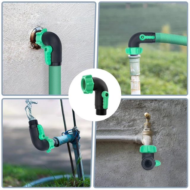 Alt view image 7 of 7 - 2 Pack 90 Degree Hose Elbow with Shut Off Valve, 3/4-Inch GHT 90 Degree Water Hose Elbow for RV, Heavy Duty Plastic Garden Hose Connector with 1 Teflon Tape and 4 Extra Rubber Washers