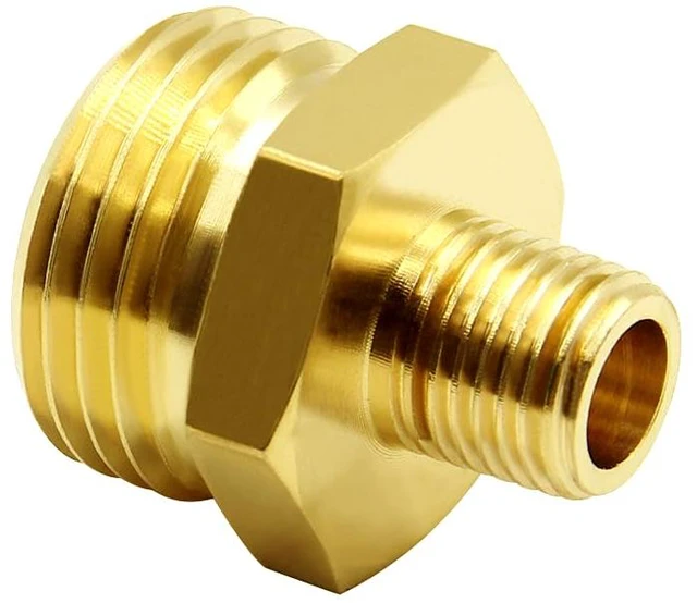Alt view image 4 of 5 - 2PCS Garden Hose Adapter 1/4" NPT Male to 3/4" GHT Male Thread | Solid Brass, 1/4 Not Diameter, NPT to GHT Hose Connector