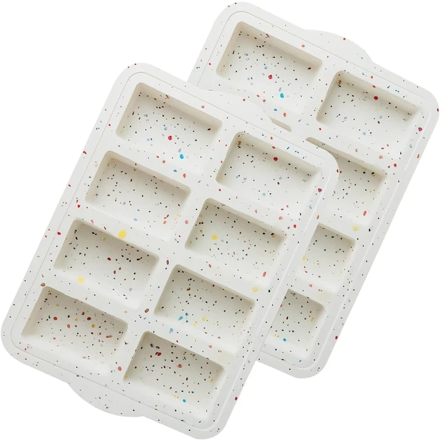 Main image of Silicone Mini Loaf Pans, Nonstick silicone baking molds for baking small cakes, loaf, bread, 8 Cavity small Meatloaf Pans 2 packs
