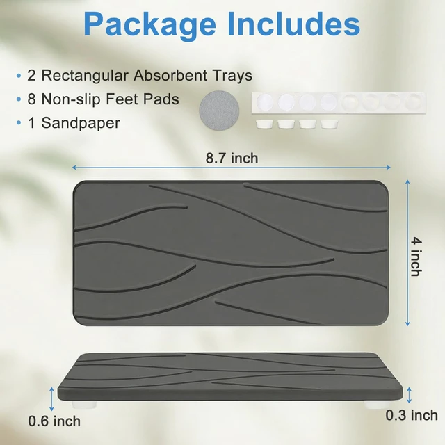 Alt view image 5 of 7 - Water Absorbing Diatomite Stone Drying Tray for Sink Kitchen Soap Dish | Fast Quick Dry Stone Mat for Kitchen Counter Decor Bathroom Sink Organizer Sponge Holder Diatomaceous Earth Soap Tray