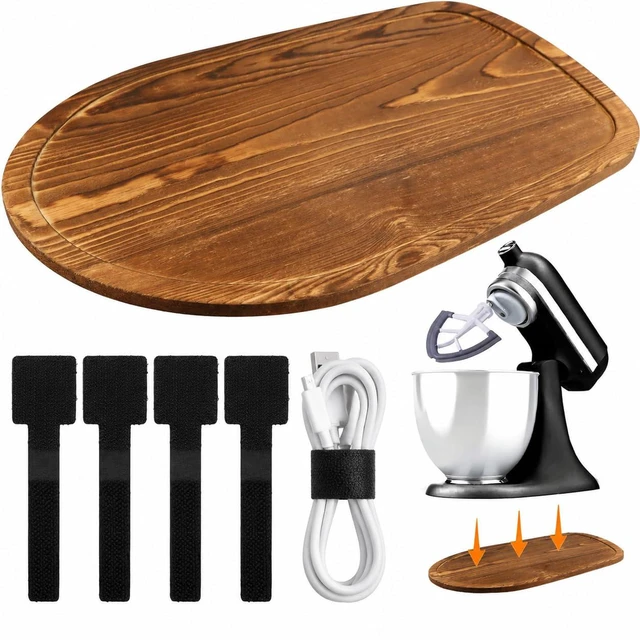 Main image of Pine Wood Mixer Slider Tray for 4.55 Qt Stand Mixer, Countertop Appliance Sliding Board for Easy Movement and Kitchen Counter Protection
