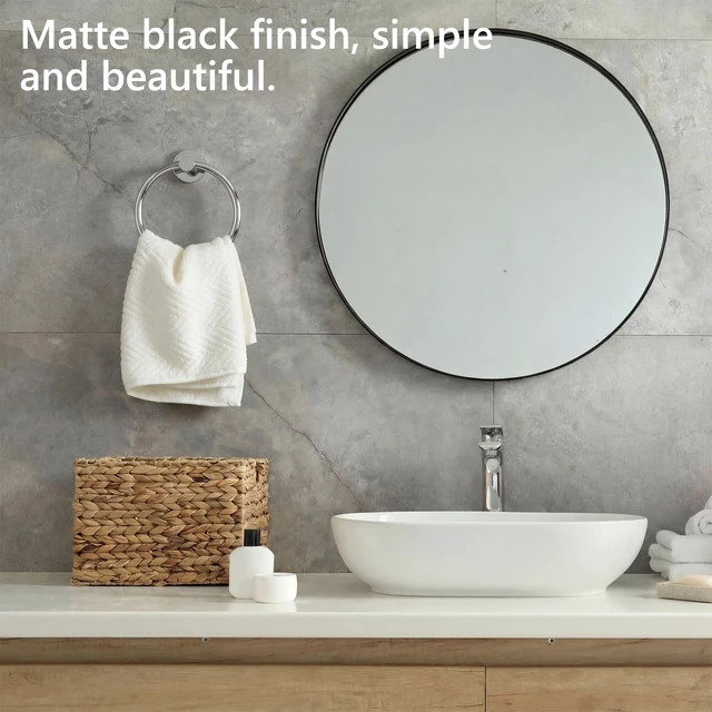 Alt view image 5 of 6 - 2 Pcs Polished Chrome Recessed Toilet Paper Holder and Towel Ring Set, Stainless Steel Bathroom Hardware, Wall Mount Pivoting Toilet Paper Dispenser & Heavy Duty Towel Roll Holder