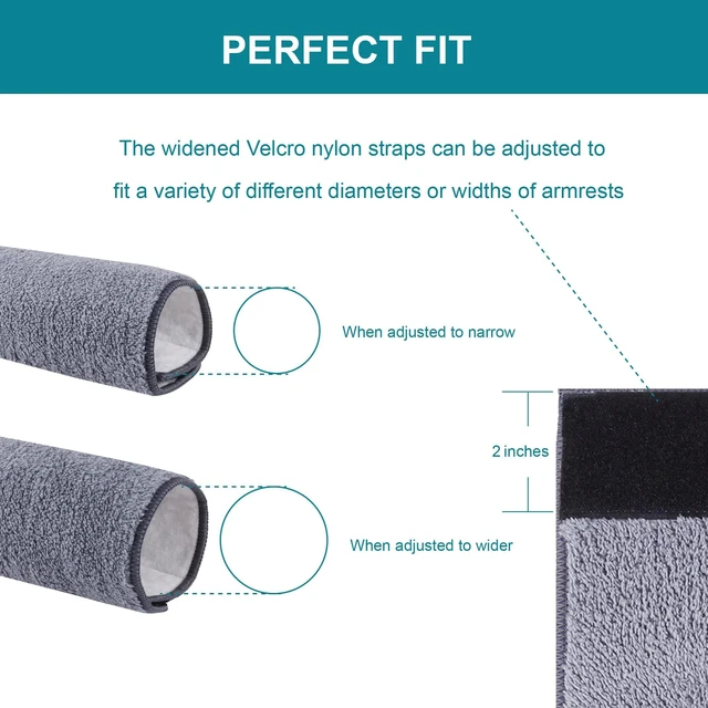 Alt view image 3 of 5 - Armrest Chairs Comfort Padding Pressure (2 Pcs SizeM) | Widened self-adhesive strips secure padding; wheelchair arm pads, wheelchair accessories, office chair arm covers, 2-Pcs