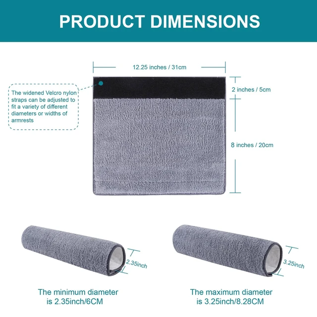 Alt view image 4 of 5 - Armrest Chairs Comfort Padding Pressure (2 Pcs SizeM) | Widened self-adhesive strips secure padding; wheelchair arm pads, wheelchair accessories, office chair arm covers, 2-Pcs