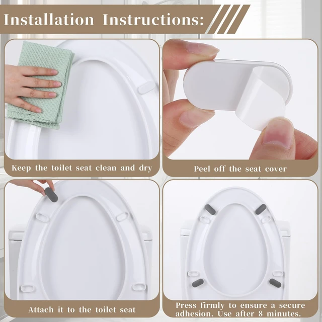 Alt view image 3 of 7 - 12 Pcs Bidet Height-increasing Pads Toilet Seat Riser for Bidet Universal Self Adhesive Toilet Seats Buffer with 2 Heights Adjustment 2 Styles Toilets Seats Risers Spacers