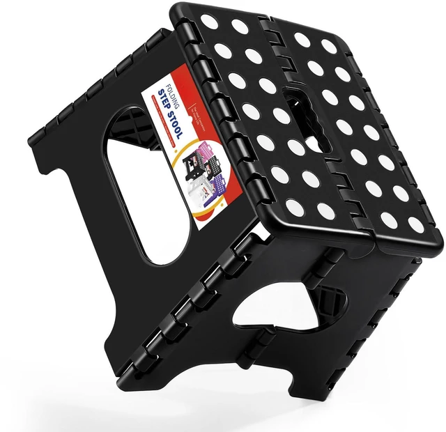 Main image of Collapsible Step Stool 7.5 Inch, Small Folding Stool, 176 lbs, Black | Lightweight Foldable Step Stool for Kids and Adults with Handle, for Kitchen, Bathroom, Car, and Compact Home Storage